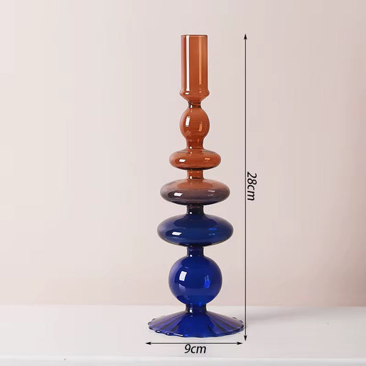 Colored Glass Candle Holders