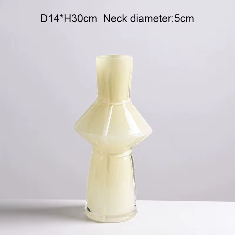 Sage Geometric Glass Vases