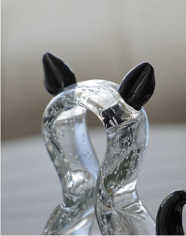 Handcrafted Glass Cat Figurine