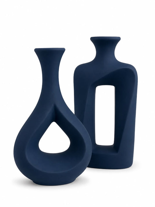 Navy Ceramic Vase Collection