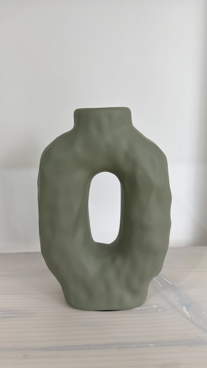 Organic Sculptural Vase Collection - Sage Green