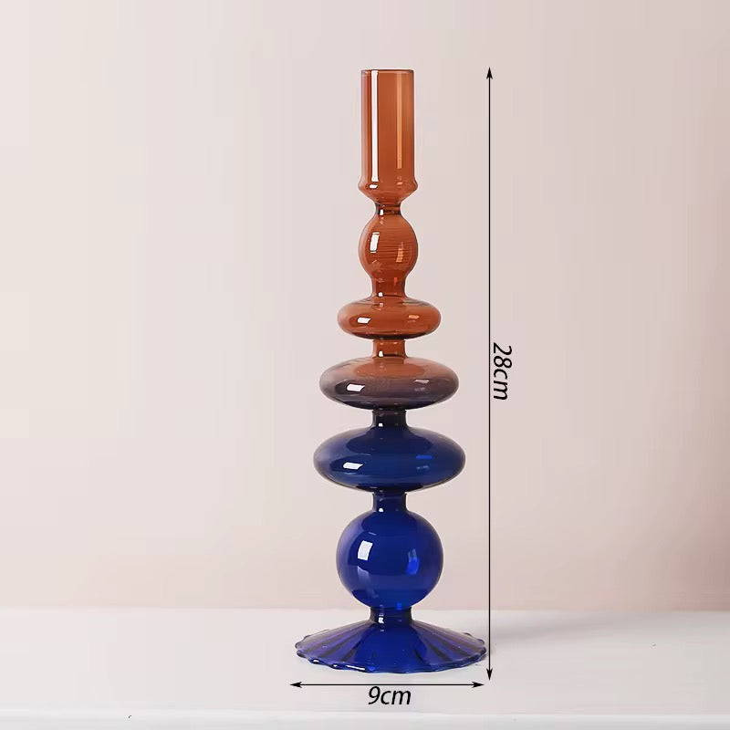 Colored Glass Candle Holders