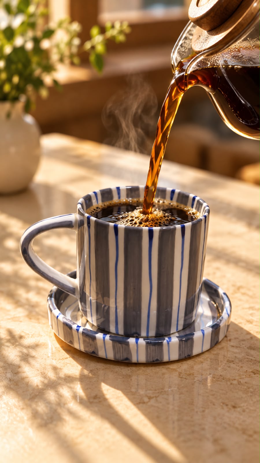 Striped Cup & Saucer Set – 280 ml