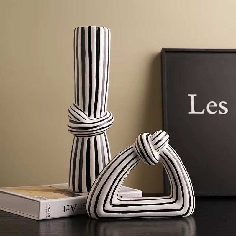 Knot Stripe Ceramic Vases