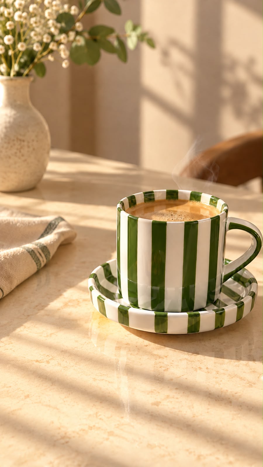 Striped Cup & Saucer Set – 280 ml