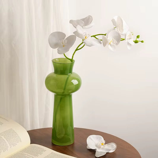Green Geometric Glass Vase