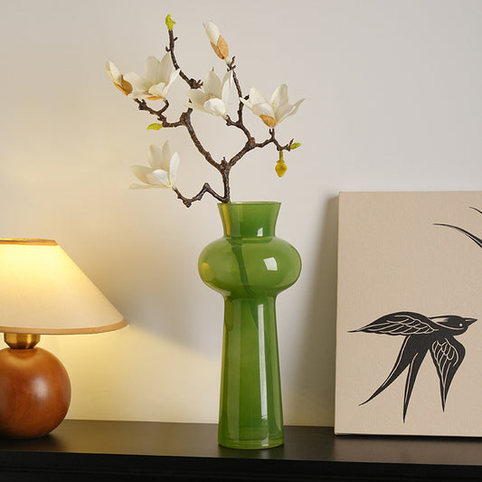 Green Geometric Glass Vase