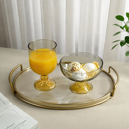 Smokey Grey Pedestal Dessert Bowl & Cup Collection