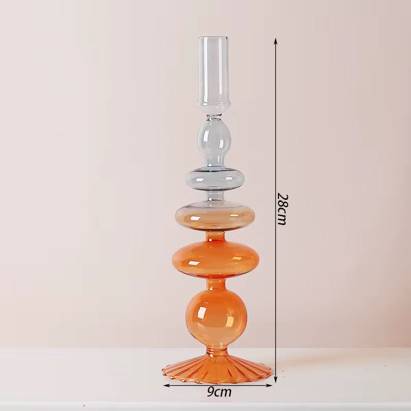 Colored Glass Candle Holders
