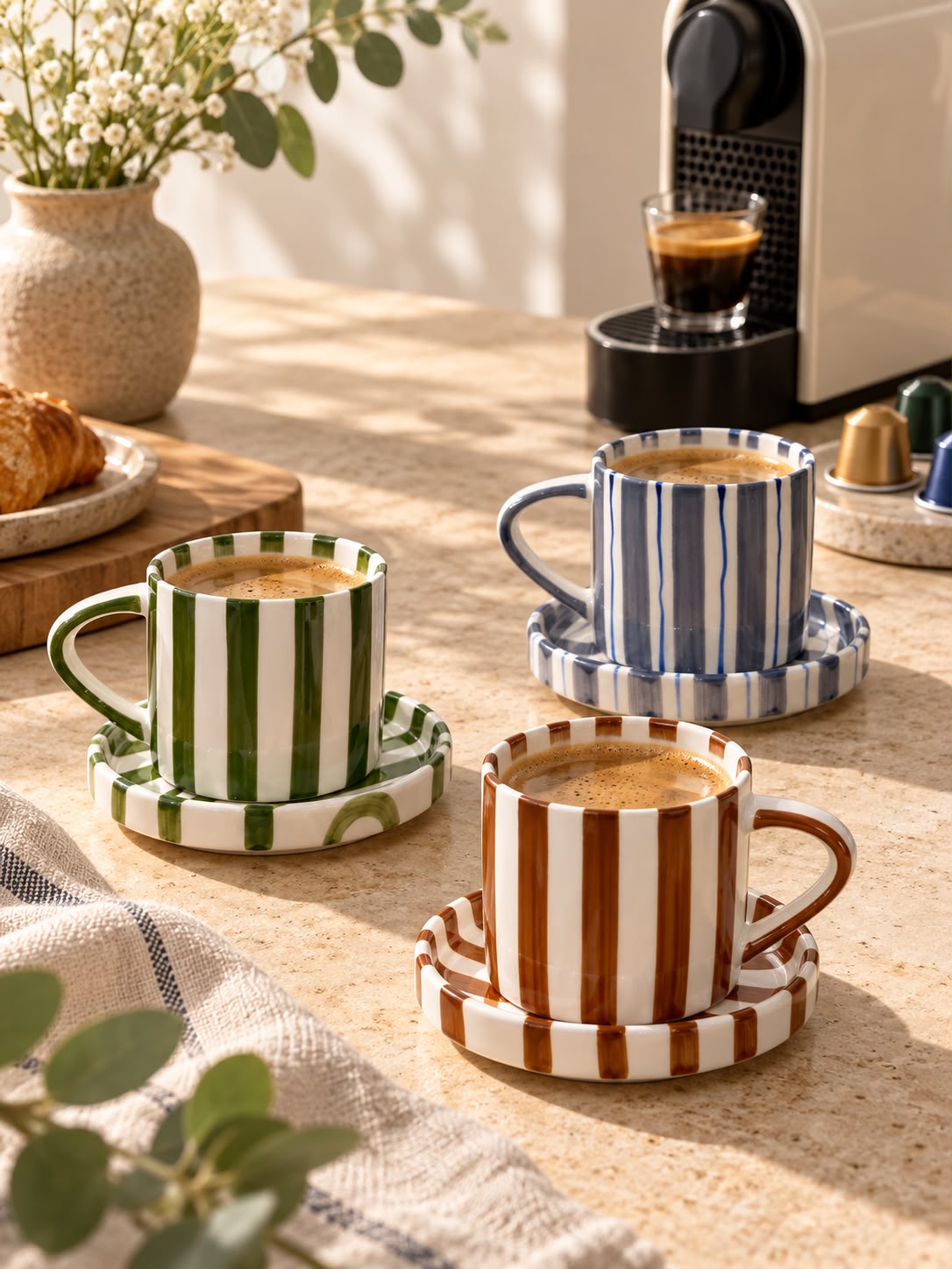 Striped Cup & Saucer Set – 280 ml