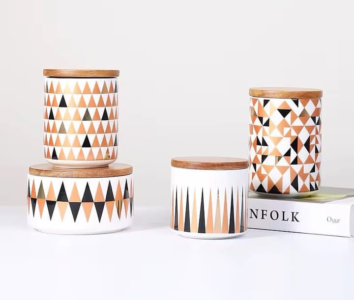 Earthy Nomad Patterned Storage Jars Set