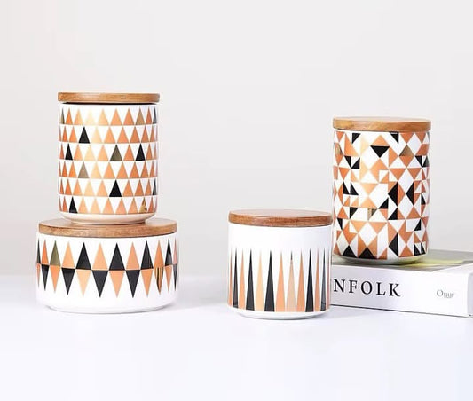 Earthy Nomad Patterned Storage Jars Set