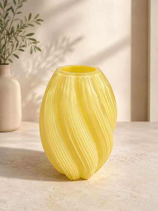 Ribbed Swirl Glass Vases