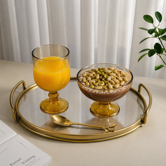 Smokey Grey Pedestal Dessert Bowl & Cup Collection