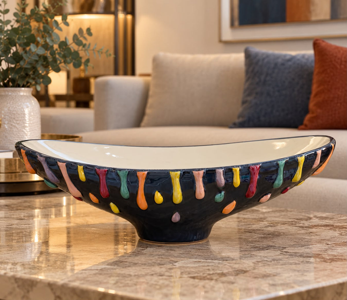 Colorful Teardrop Ceramic Plate