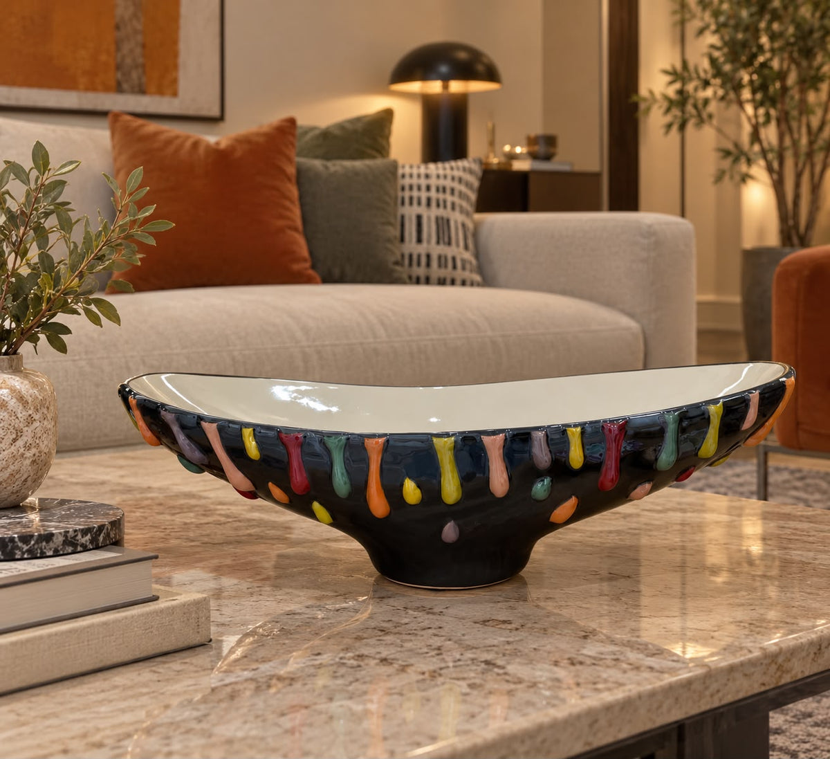 Colorful Teardrop Ceramic Plate