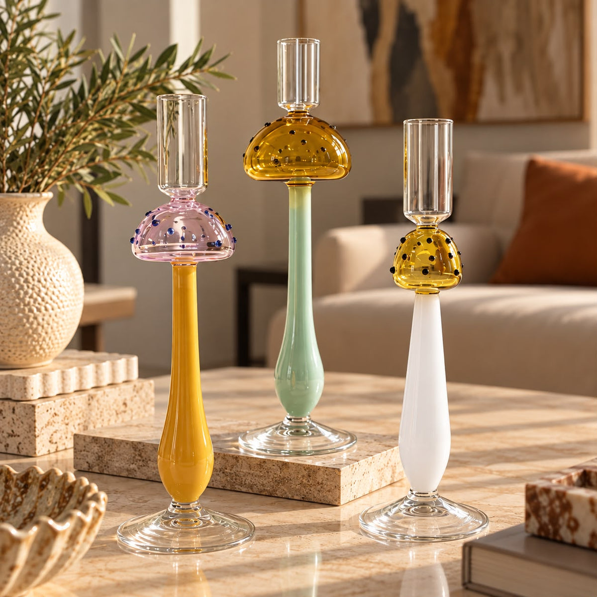Glass Candle Holders