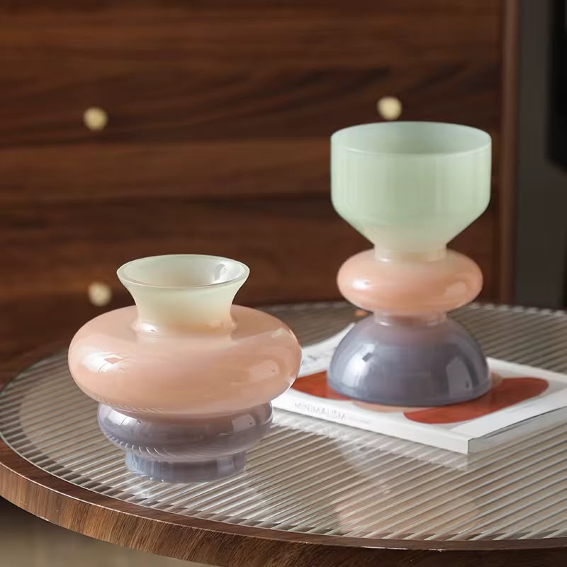 Tri-Color Glass Vases