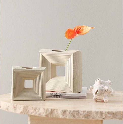 Geometric Square Cutout Vase