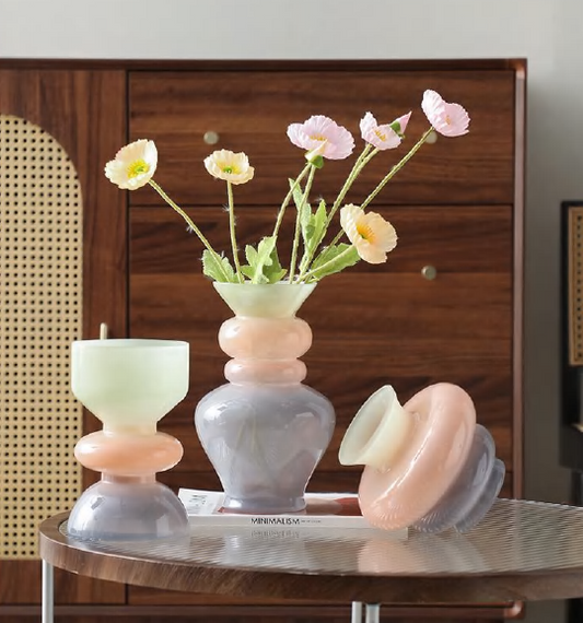 Tri-Color Glass Vases