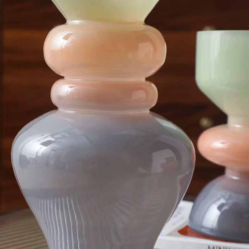 Tri-Color Glass Vases
